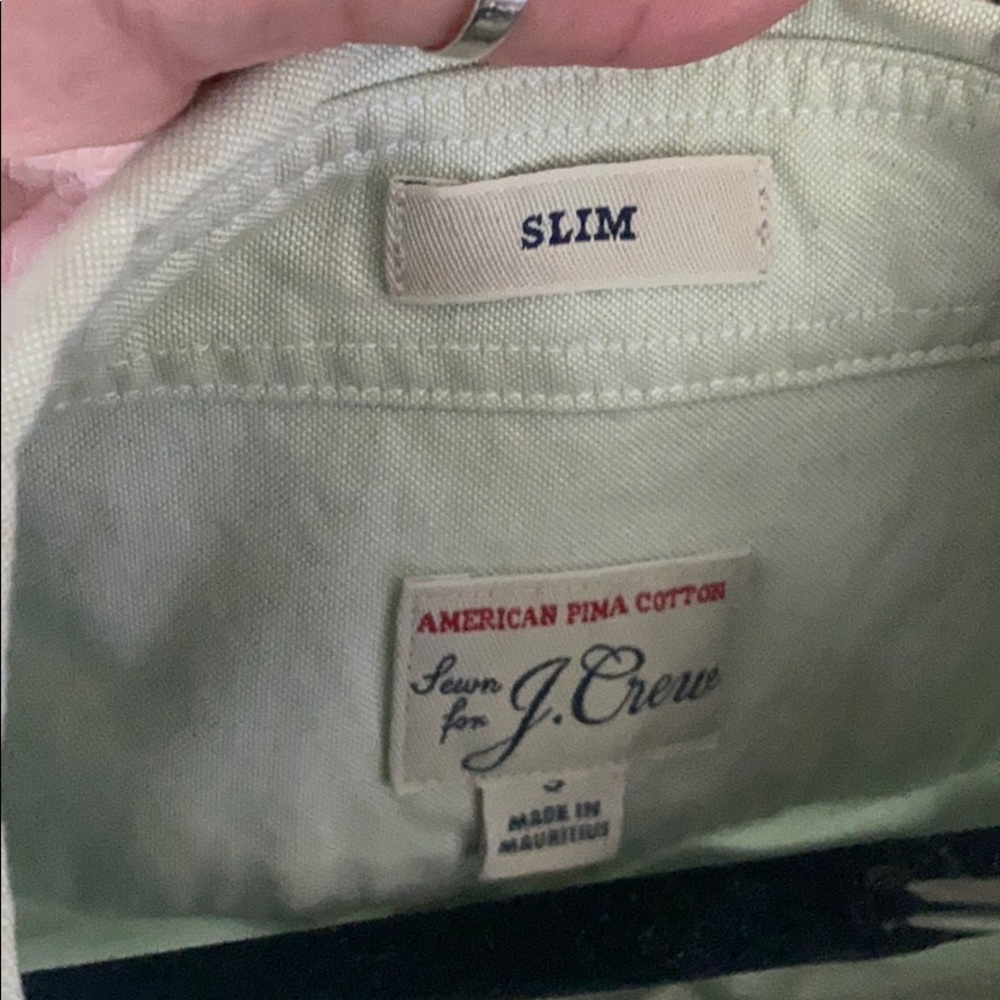J. Crew Men’s Slim Green Button Down - Like NEW - Picture 3 of 4
